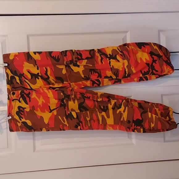ROTHCO Oversized Baggy Orange Camo Trendy Pants Size Xs - Picture 2 of 9